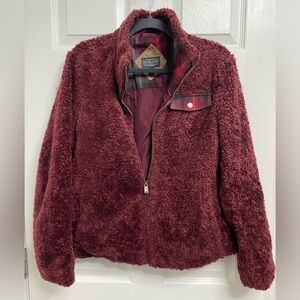 Pendleton Women's Burgundy Sherpa Teddy Jacket